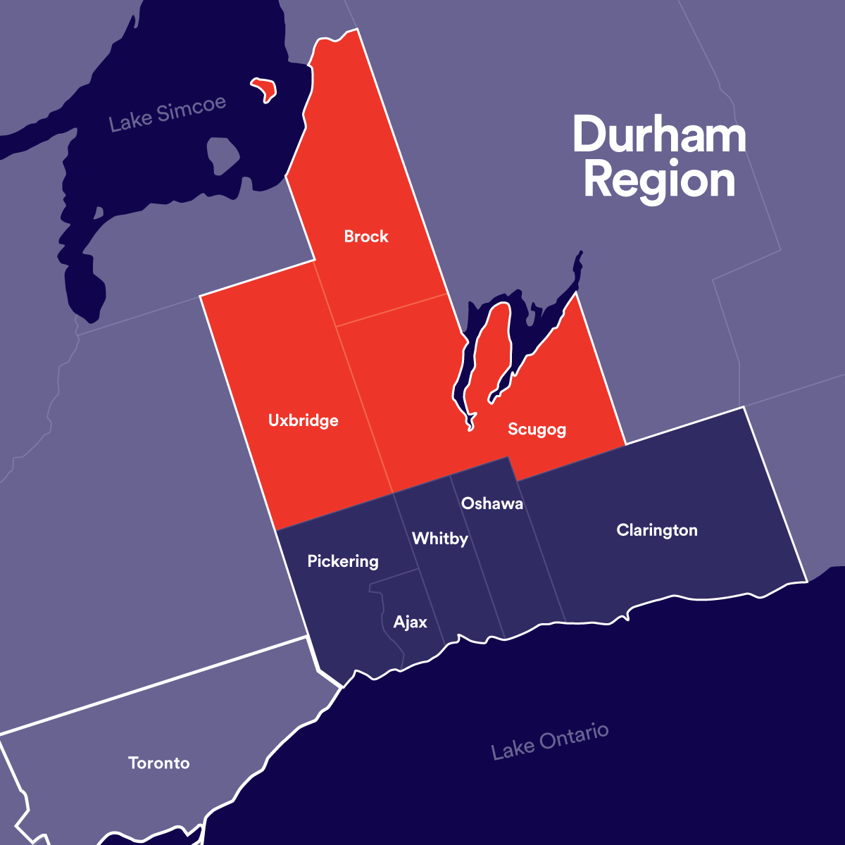 Map of north Durham communities